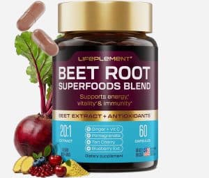 BeetRoot supplements with fresh beet and superfoods for energy and immune health.